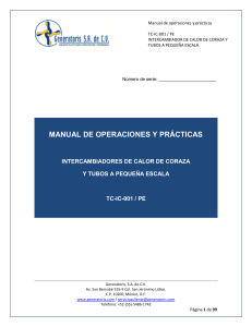 Manual de Operaciones: Intercambiador de Calor Coraza y Tubos PE