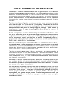 Resumen de Derecho Administrativo: Informe de Lectura