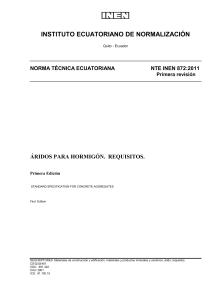 NTE INEN 872:2011: &Aacute;ridos para Hormig&oacute;n - Requisitos de Calidad