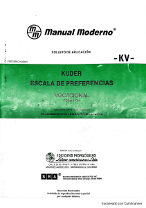 Manual Moderno Kuder: Escala de Preferencias Vocacional