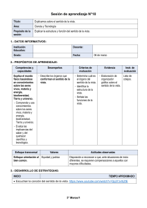 Sesi&oacute;n de Aprendizaje: Estructura y Funci&oacute;n del Sentido de la Vista