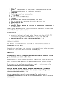 Imperialismo y Modelo Agroexportador: Plan de Clase