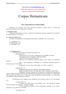 Corpus Hermeticum: Poimandres - Cosmogon&iacute;a y Antropolog&iacute;a