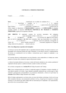 Contrato Individual de Trabajo a T&eacute;rmino Indefinido - Modelo Legal