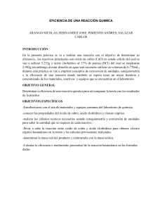 Eficiencia de Reacci&oacute;n Qu&iacute;mica: CuO + HCl - Informe de Laboratorio