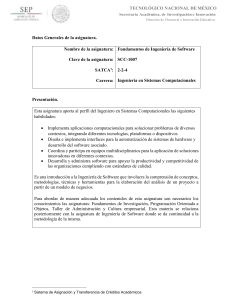 Fundamentos de Ingenier&iacute;a de Software: Plan de Estudios Universitario