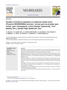 Estudios normativos NEURONORMA jóvenes: Span Verbal, Visuoespacial, LNS, TMT, SDMT