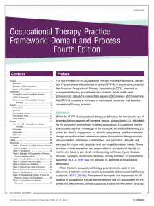 Occupational Therapy Practice Framework: Domain and Process (4th Ed.)