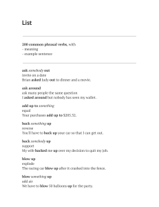 200 Common Phrasal Verbs with Meanings and Examples