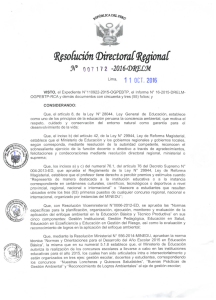 Resolución DRELM 2016: Reconocimiento a Logros Ambientales en Escuelas