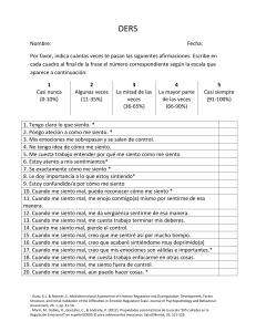 Escala DERS: Evaluaci&oacute;n de Dificultades en Regulaci&oacute;n Emocional