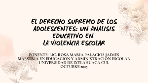 Violencia Escolar y Derechos Adolescentes: An&aacute;lisis Educativo