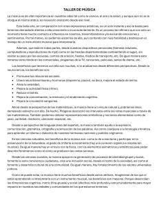Taller de Música: Beneficios de la Música desde Múltiples Perspectivas