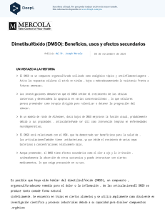 DMSO: Beneficios, Usos, Efectos Secundarios y Potencial Anticancerígeno