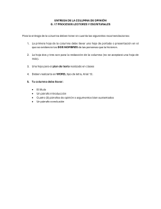 Guía para la entrega de columna de opinión - Procesos Lectores