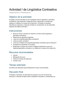 Lingüística Contrastiva en Traducción: Guía de Actividad y Ensayo