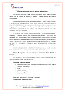 Pol&iacute;tica de Seguridad Fumigaci&oacute;n SERVIMM