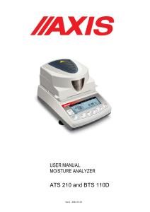 ATS 210 & BTS 110D Moisture Analyzer User Manual