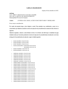 Entrega de Cargo Municipalidad Espinar - Documentaci&oacute;n