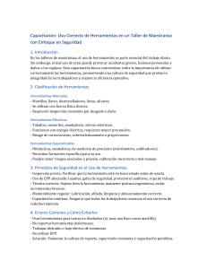 Capacitación: Uso Correcto de Herramientas y Seguridad