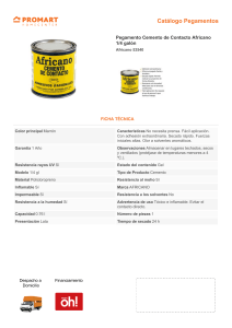 Especificaciones Técnicas cemento adhesivo