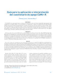 Gu&iacute;a CaMir-R: Aplicaci&oacute;n e Interpretaci&oacute;n del Cuestionario de Apego