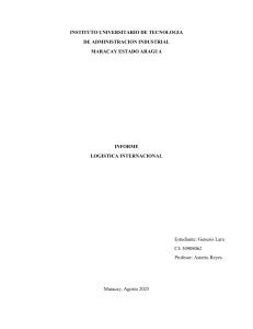 Informe de Log&iacute;stica Internacional: Redes, Almacenes y Eficiencia