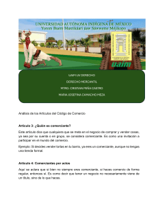 An&aacute;lisis Art&iacute;culos C&oacute;digo de Comercio: Comerciantes y Obligaciones