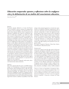 Educaci&oacute;n Comparada: Configuraci&oacute;n y Delimitaci&oacute;n del Conocimiento Educativo