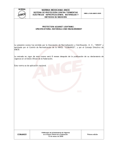 NMX-J-549-ANCE-2005: Protecci&oacute;n contra Rayos - Especificaciones y M&eacute;todos