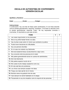 Escala de Autoestima de Coopersmith (Versión Escolar)