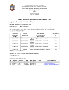 Plan de Evaluaci&oacute;n M&aacute;quinas El&eacute;ctricas II - UNEFA Miranda 2025
