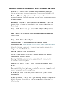 Bibliograf&iacute;a: M&uacute;sica Experimental, Arte Sonoro y Composici&oacute;n Contempor&aacute;nea