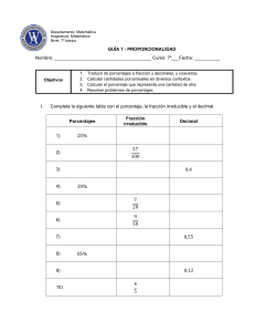 Gu&iacute;a de Proporcionalidad 7&ordm; B&aacute;sico: Ejercicios y Problemas