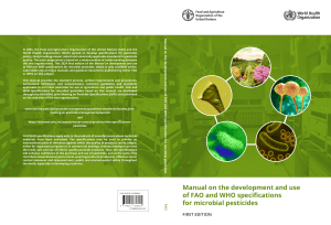 FAO/WHO Microbial Pesticide Specifications Manual