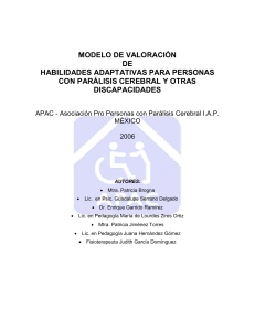 Modelo de Valoraci&oacute;n de Habilidades Adaptativas para Par&aacute;lisis Cerebral