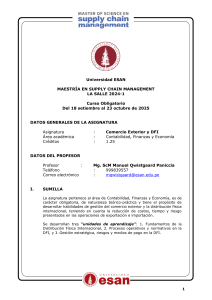Maestría SCM ESAN: Comercio Exterior y DFI - Syllabus 2024-1