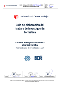 Gu&iacute;a de Elaboraci&oacute;n de Trabajo de Investigaci&oacute;n Formativa UCV