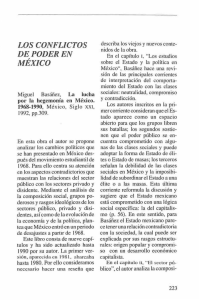 Rese&ntilde;a: Los Conflictos de Poder en M&eacute;xico (1968-1990) - Bas&aacute;&ntilde;ez