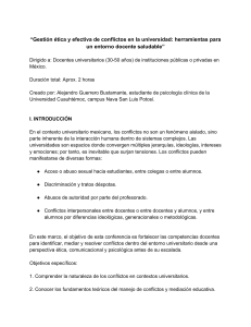 Gesti&oacute;n &Eacute;tica y Efectiva de Conflictos en la Universidad: Herramientas para Docentes