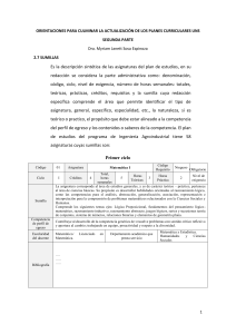 Orientaciones para Actualizaci&oacute;n Curricular UNS: Sumillas y Evaluaci&oacute;n