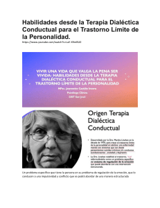 Habilidades DBT para TLP: Regulaci&oacute;n Emocional y Efectividad Interpersonal