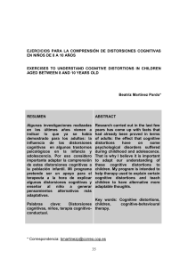 Ejercicios para Distorsiones Cognitivas en Ni&ntilde;os (8-10 a&ntilde;os)