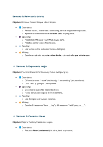 Plan de aprendizaje de ingl&eacute;s de 4 semanas: Gram&aacute;tica y Speaking