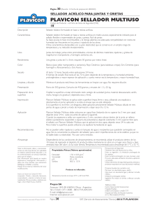 Plavicon Sellador Multiuso: Ficha Técnica del Sellador Acrílico