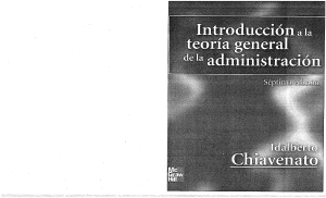 Introducci&oacute;n a la Teor&iacute;a General de la Administraci&oacute;n - Chiavenato