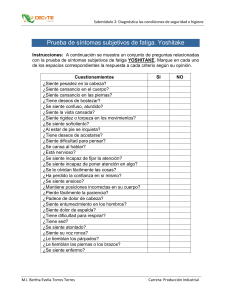 Prueba de Fatiga Yoshitake: Síntomas Subjetivos en Seguridad e Higiene