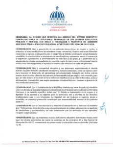 Ordenanza 05-2023: Normas de Convivencia Escolar Rep&uacute;blica Dominicana