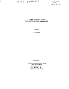 Cyanide Detoxification: INCO Sulfur Dioxide/Air Process