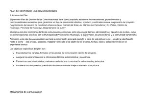 Plan de Gesti&oacute;n de Comunicaciones para Proyecto de Movilidad Urbana